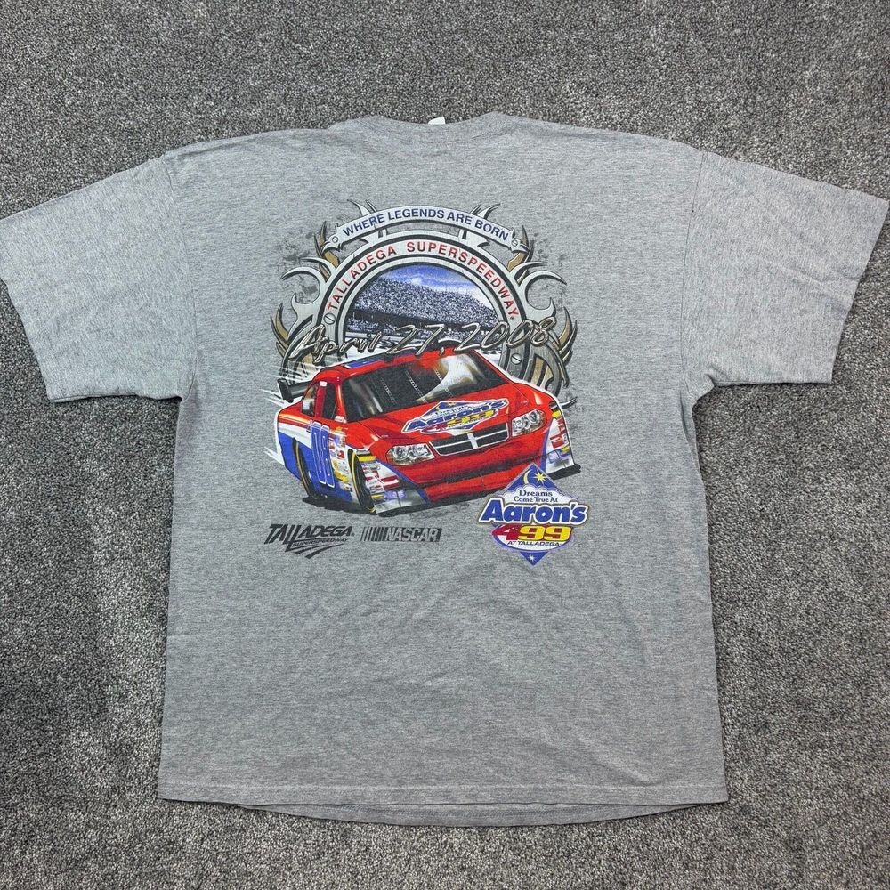 Vintage Y2K Talladega‎ Speedway Shirt Mens XL Gray Cars Racing Auto NASCAR